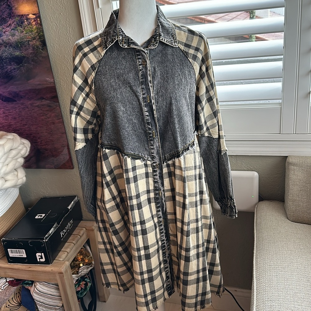 Promesa stone washed denim mini dress Size M - Picture 3 of 10